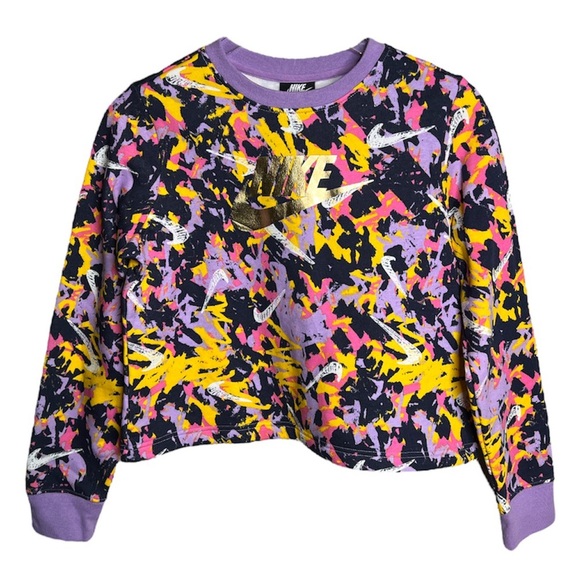 NWT Nike Standard Fit Long Sleeve Crop Top Sweater - Picture 1 of 6